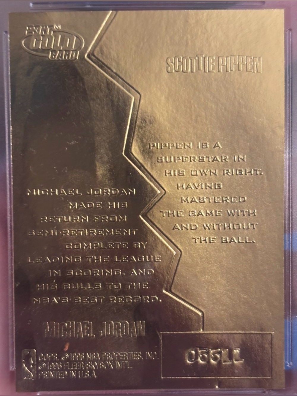 Fleer 1996-97 23KT Gold Game Breakers Jordan & Pippen Signature Series
10 GEM MT - Picture 4 of 9